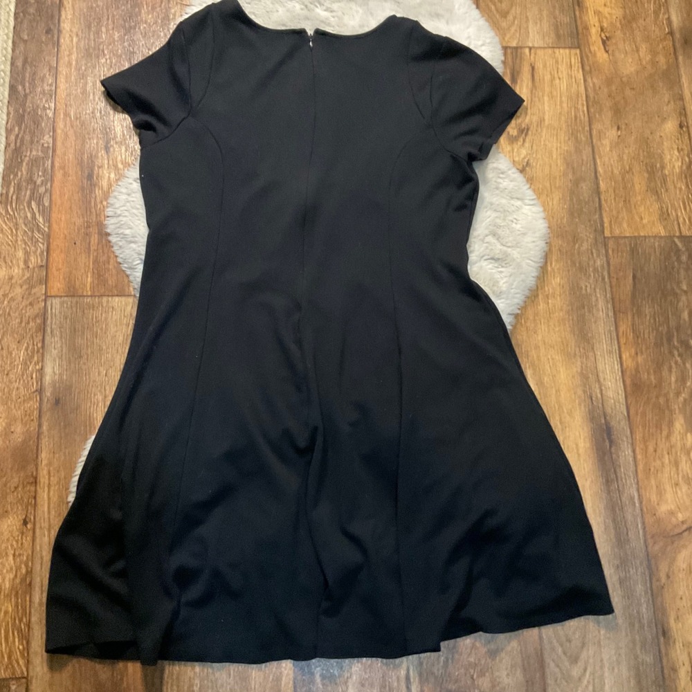 Ruby Ribbon Dress XXL Black A-Line Short Sleeve Ponte Knit Built In Shapewear - Picture 7 of 10